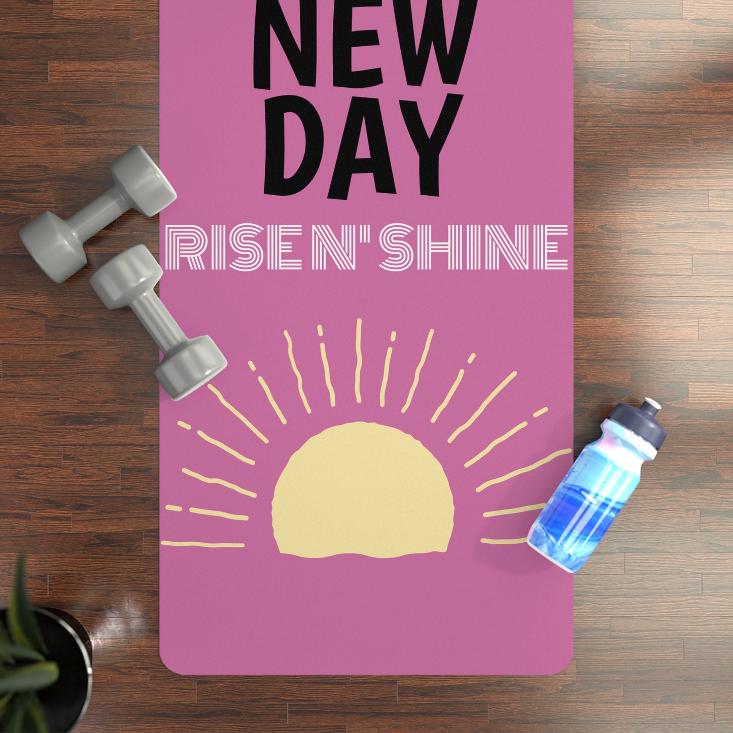 It's a New Day Rubber Yoga, Pilates, Exercise, Meditation, Fitness Mat