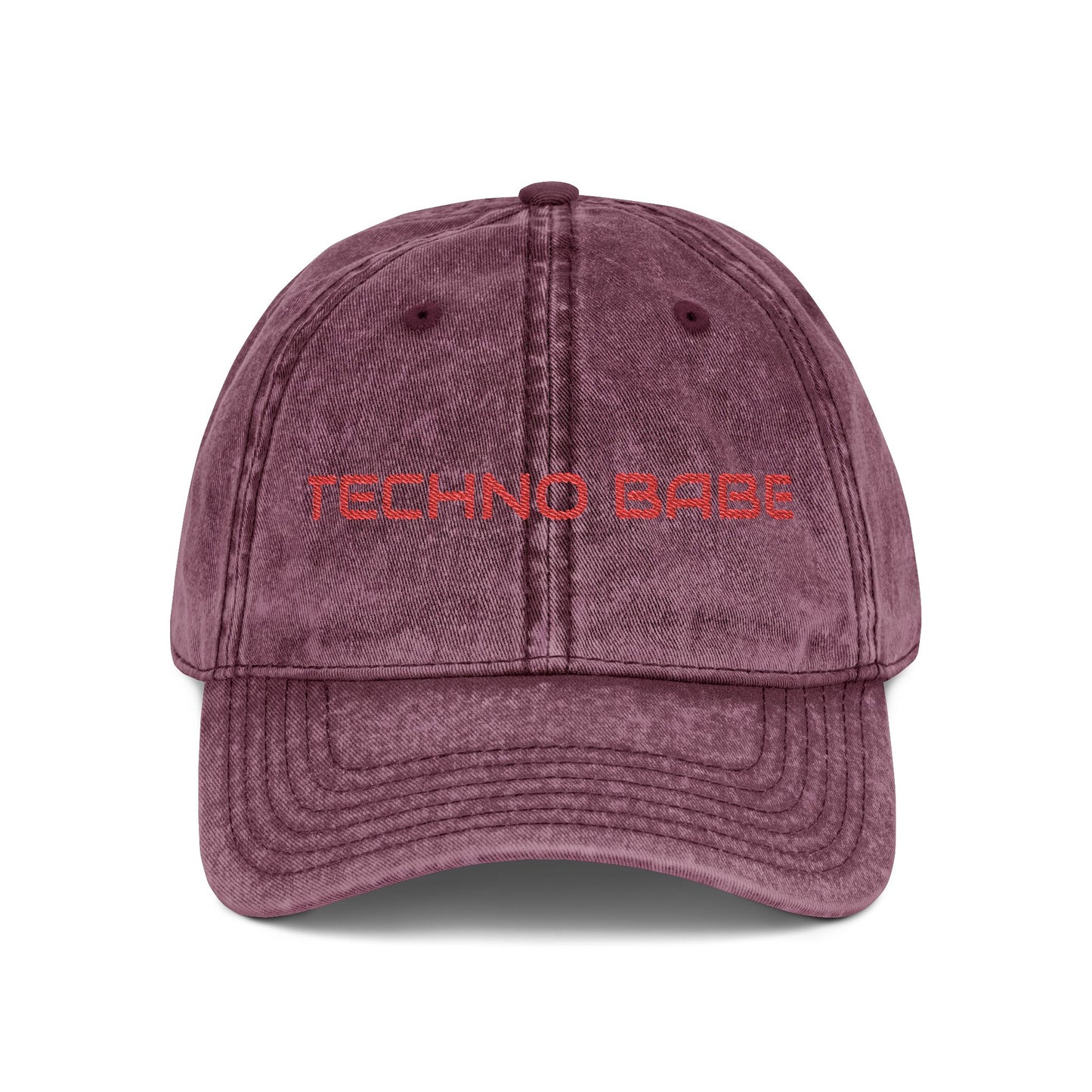 Vintage Techno Babe Embroidered Cap