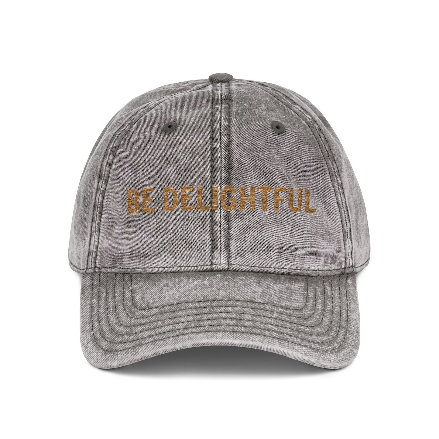 Vintage Be Delightful Embroidered Cap