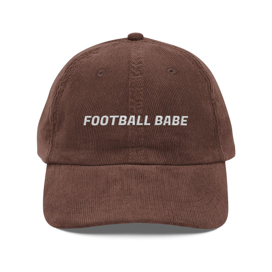 Vintage Corduroy Cap - Football Babe Embroidered Hat