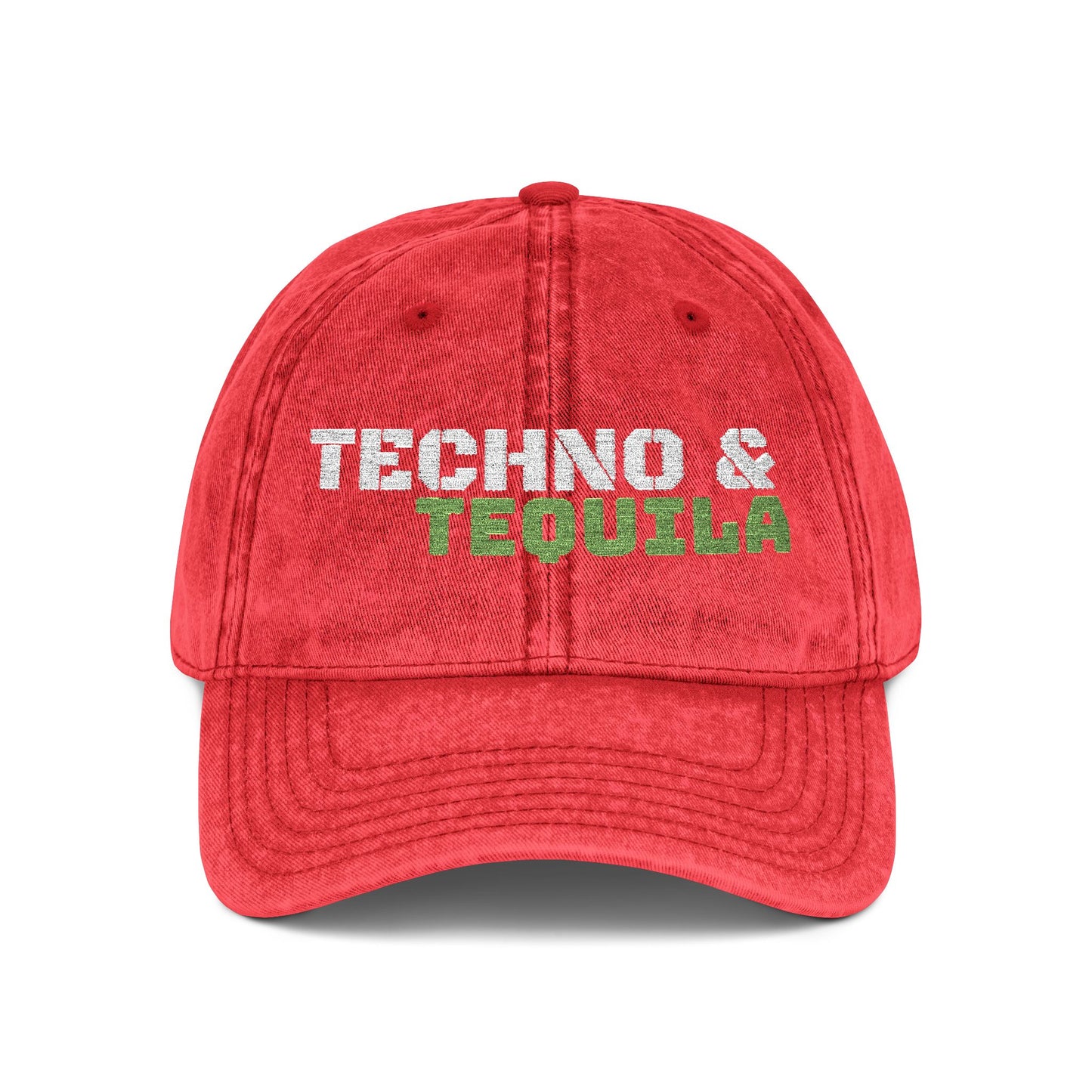 Vintage Techno & Tequila Embroidered Cap