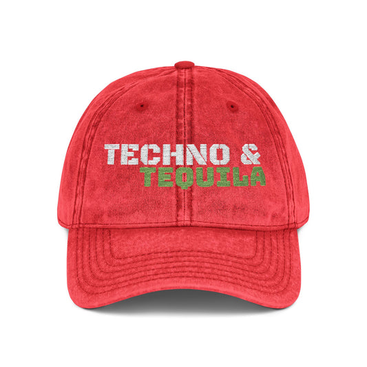 Vintage Techno & Tequila Embroidered Cap