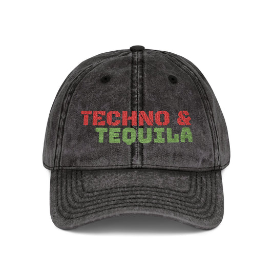 Vintage Techno & Tequila Embroidered Cap