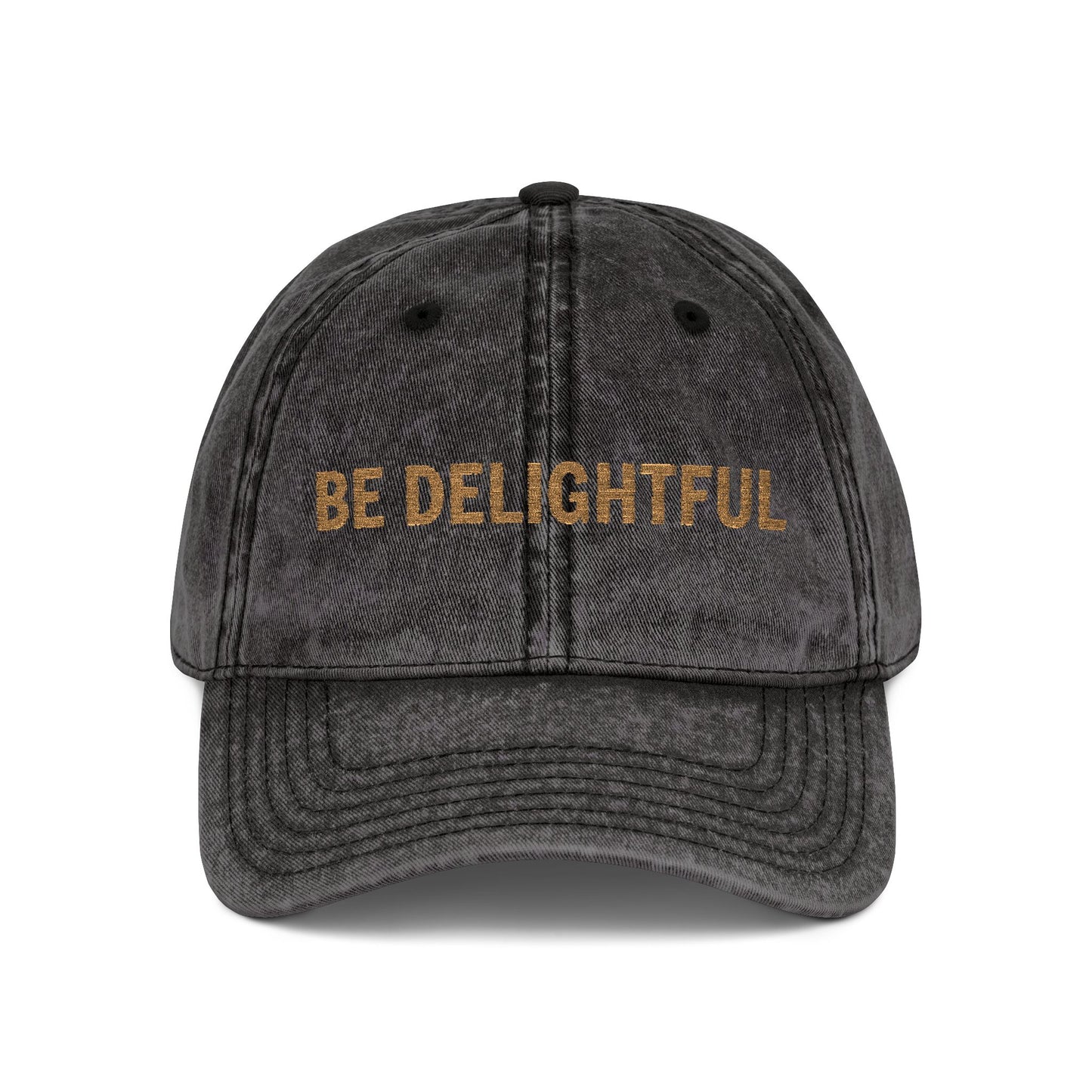 Vintage Be Delightful Embroidered Cap