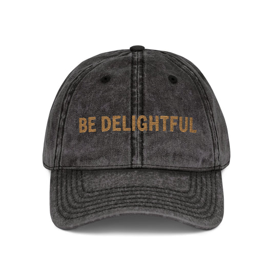 Vintage Be Delightful Embroidered Cap