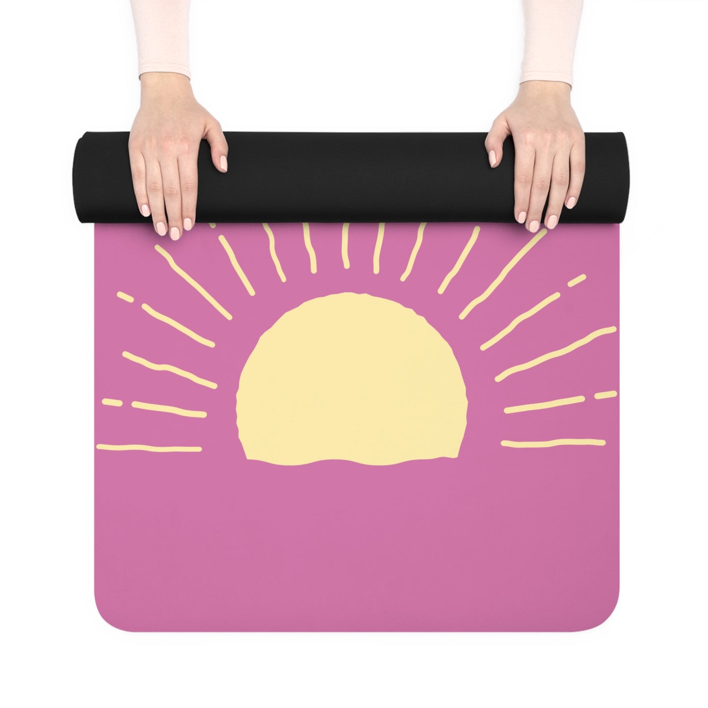 Vibrant Rubber Yoga Mat - 'It's a New Day' - Exercise, Meditation, Fitness, Gift for Yogis