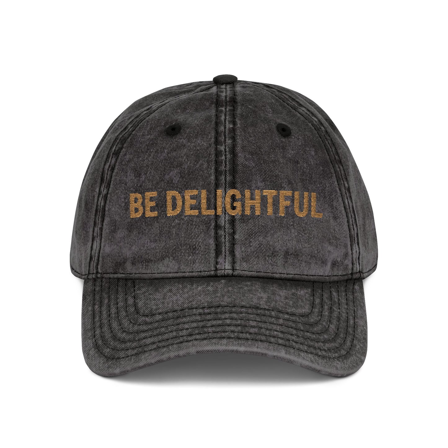 Vintage Be Delightful Embroidered Cap
