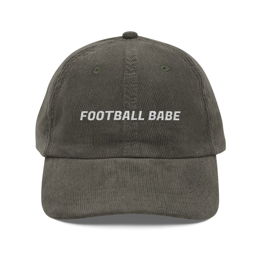 Vintage Corduroy Cap - Football Babe Embroidered Hat
