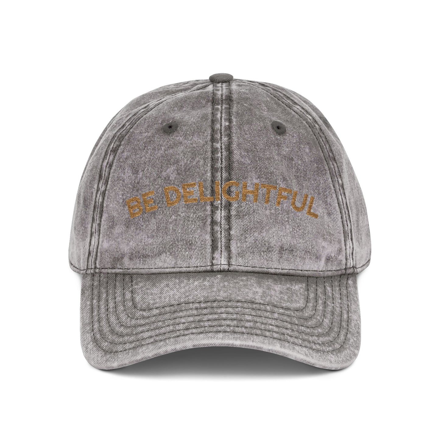 Vintage Be Delightful Embroidered Cap