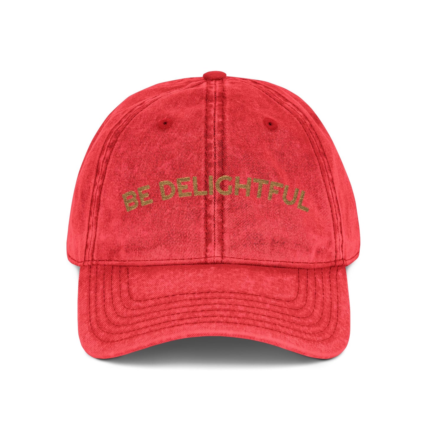 Vintage Be Delightful Embroidered Cap
